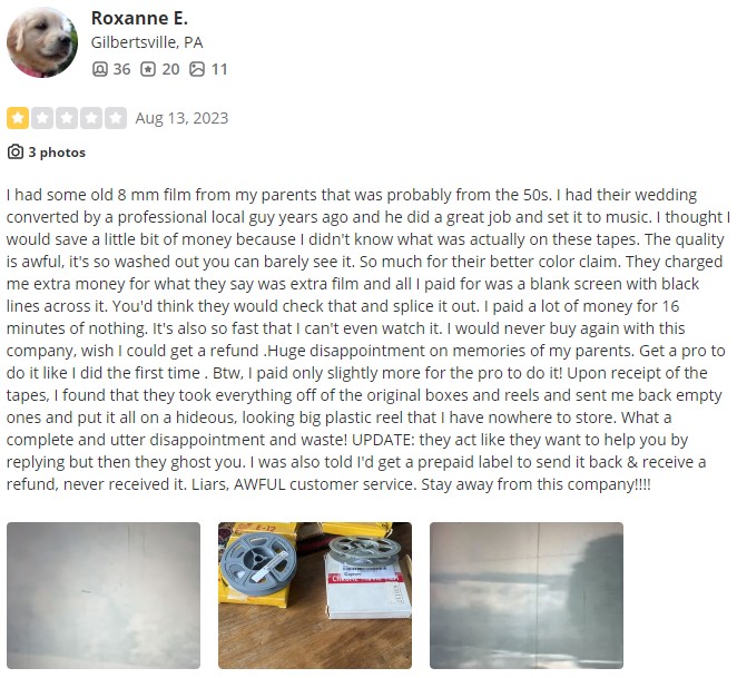 capture yelp review
