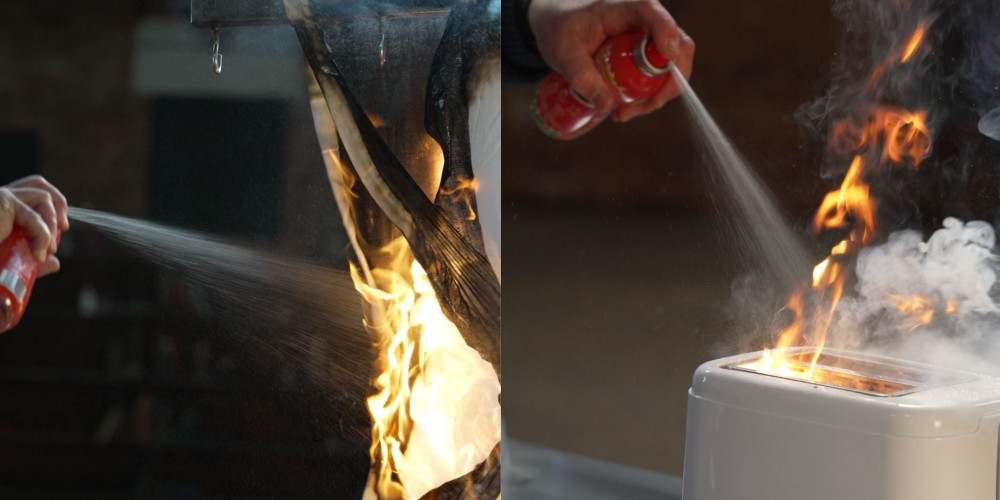 extinguishing fire with staysafe