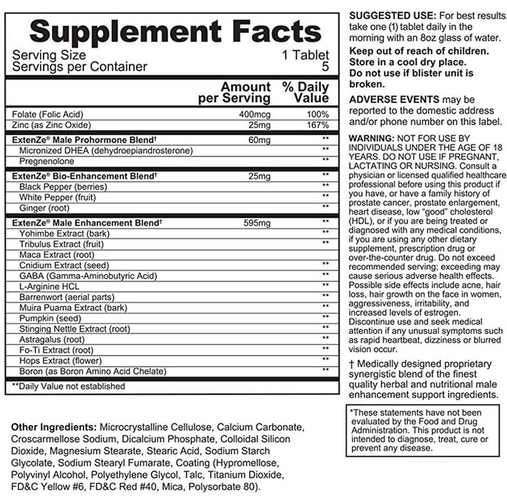 Extenze Plus ingredients